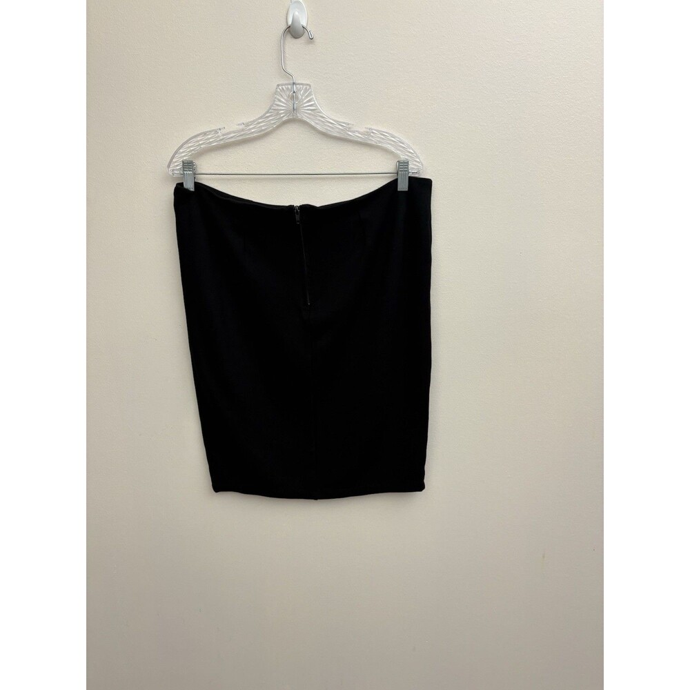 Forever 21+ Plus Size 1X Black Pencil Skirt Back Zipper High Waisted Stretch